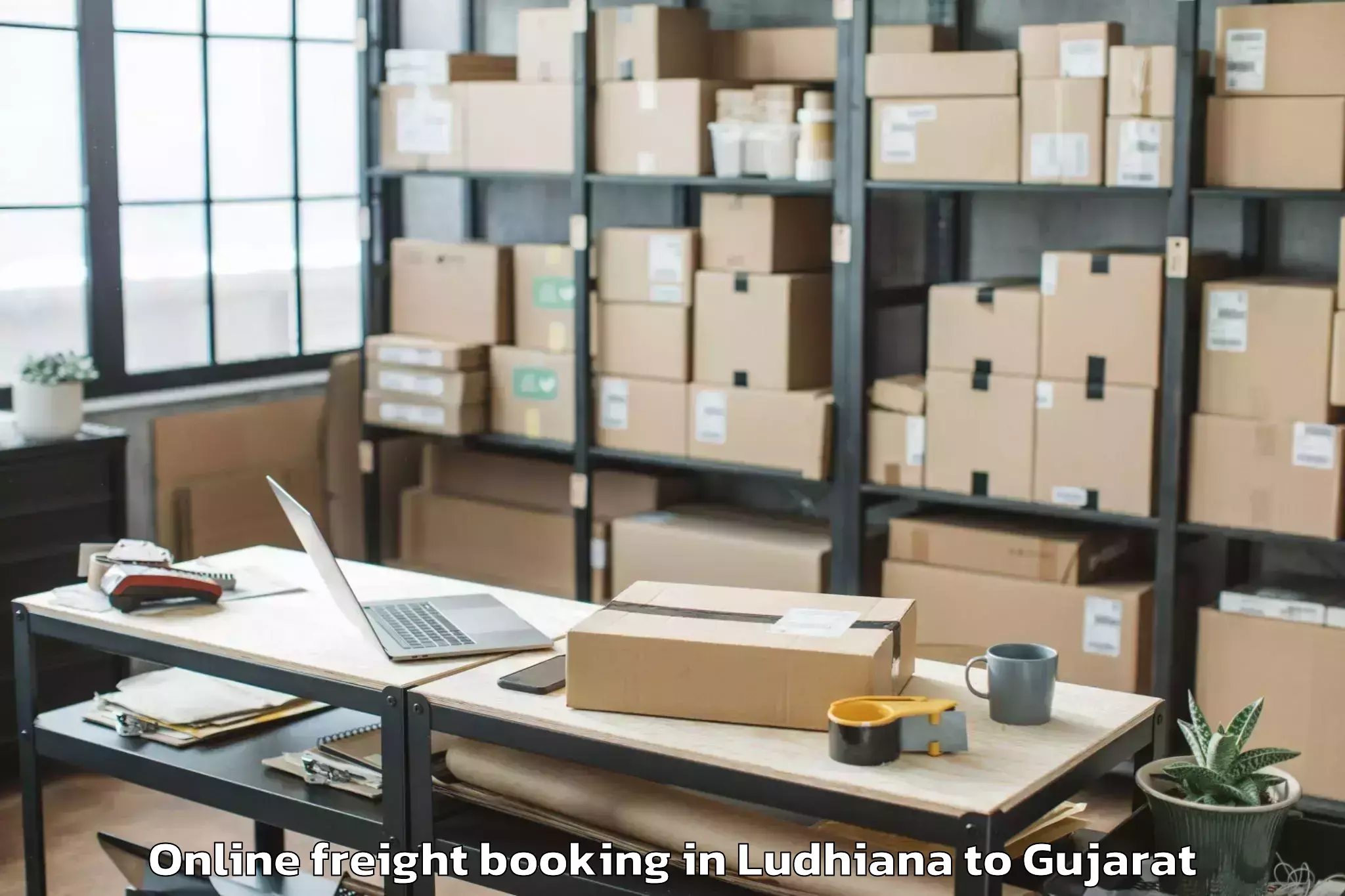 Hassle-Free Ludhiana to Hansot Online Freight Booking